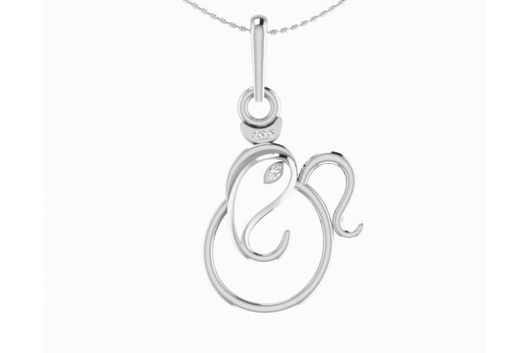Gold Ganesh pendant with diamonds